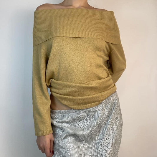 Gold Knit Sweater Top