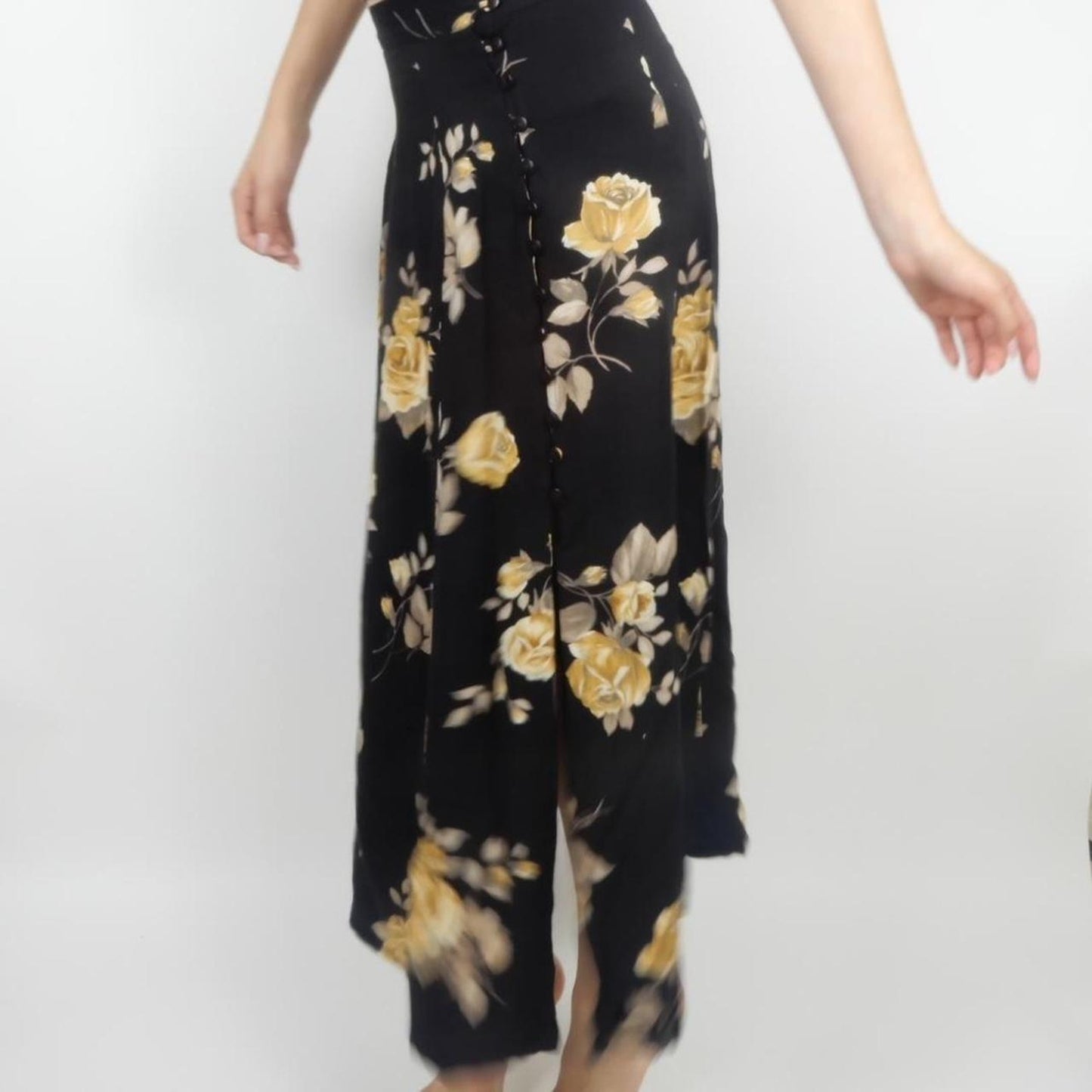 Floral Maxi Skirt in Black